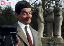 Mr Bean Selfie Smile GIF