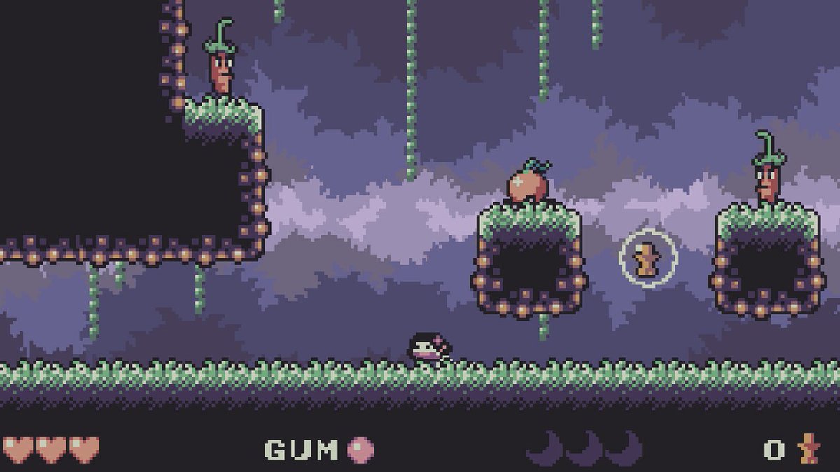 Spent a few hours today drawing some tiles for the next stage in Gumchu Girl - Planet Tropix. #gamedev #gamemaker #pixelart #screenshotsaturday https://t.co/eQ6Nlt72vJ