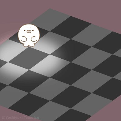 パルピー 同じ色 Same Color Illusion Checkershadowillusion Animation Loop Trick チェッカーシャドー錯視 アニメーション アザラシまるまる 錯視 Inspired By Edward H Adelson T Co Xypj0njuyn