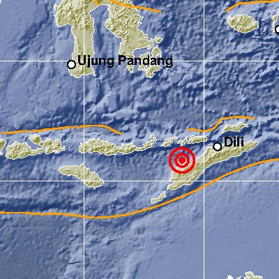 Pusat Gempa di Timor Tengah Utara, nusa Tenggara Timur, Minggu (14/6/2020)