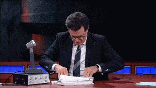 Stephen Colbert Reading GIF