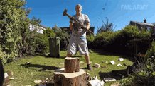 Lumber Jack Axe Fail GIF