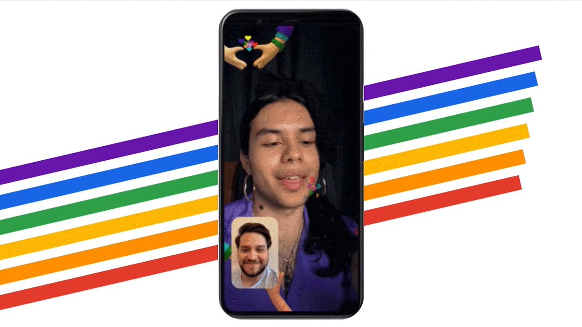 Now you can show your Pride while you video chat, with Google Duo’s new Pride AR filter. Try it now > https://t.co/kamqnSw0Dw https://t.co/oQnFdOdGqa