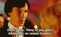 Panic Sherlock GIF