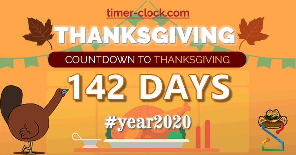 142 DAYS UNTIL THANKSGIVING 2020 ๐ฆ
๐ https://t.co/VUTE8SD21g
.
.
.
#Thanksgiving #countdown #happythanksgiving #recipeoftheday #Thanksgiving2020 #ThanksgivingPieFight #ThanksgivingDay https://t.co/oGv96VzHVP
