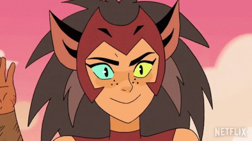 Humanoid cat girl winking