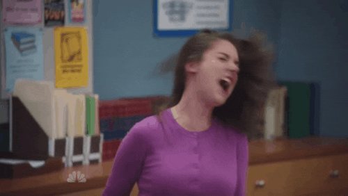 annie edison screaming GIF