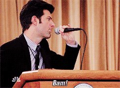 parks and recreation mic drop GIF