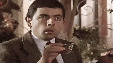 Shocked Mr Bean GIF