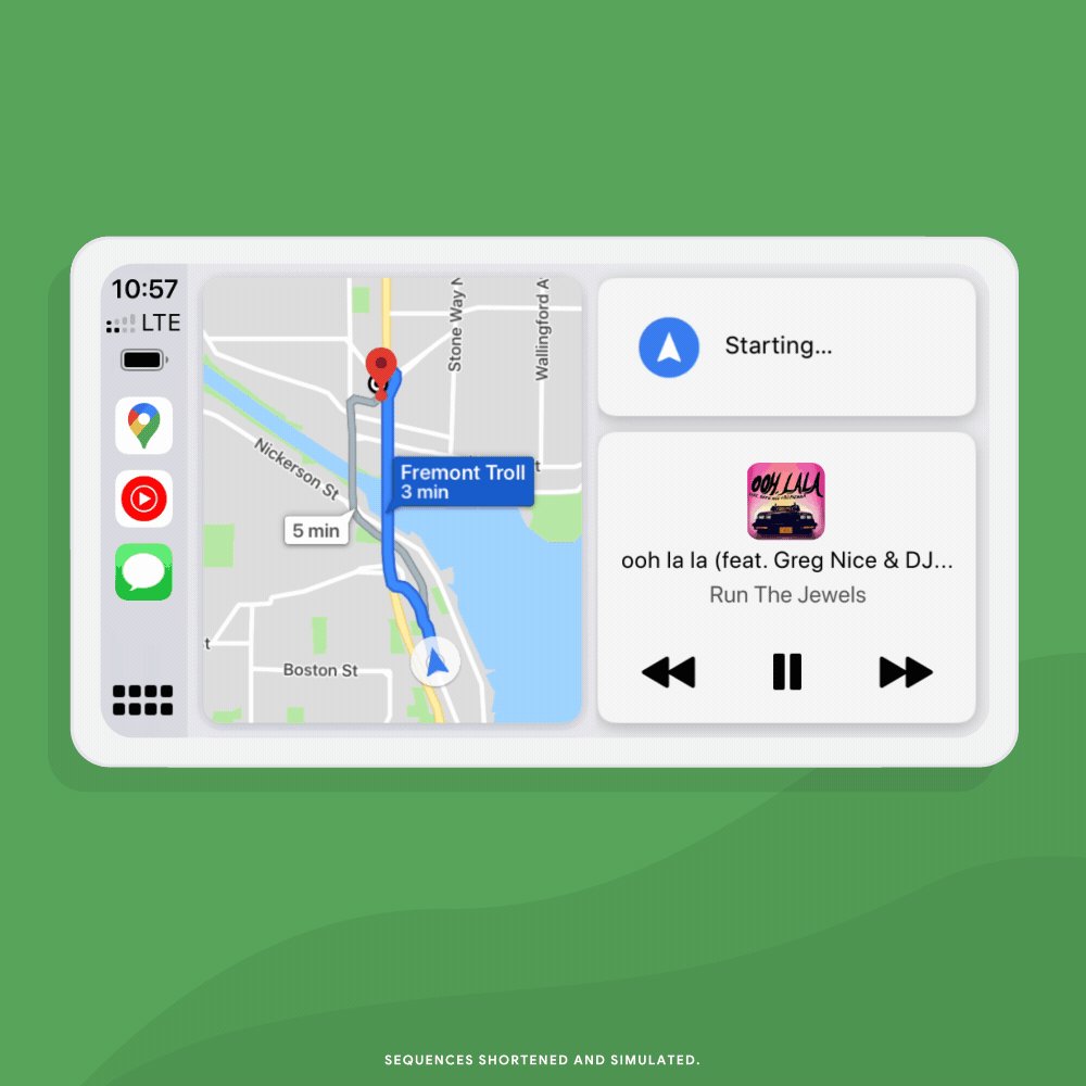 Now in Apple CarPlay Dashboard view, you can use Google Maps more