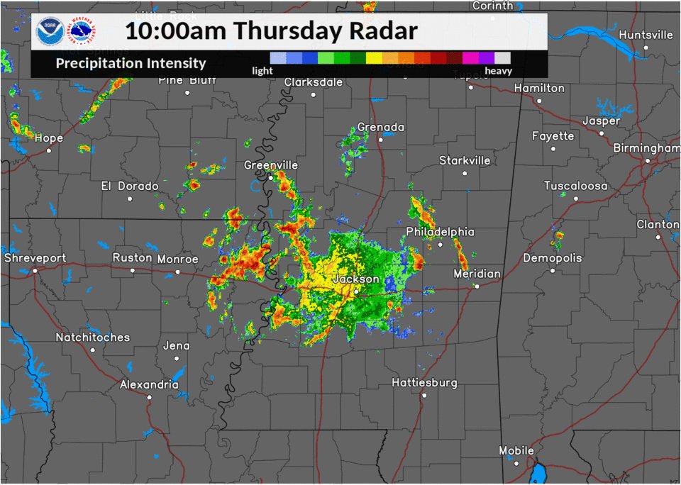 A threat of severe weather is expected to make its way through the state today. Guest winds, lightning, and heavy downpours can all expected.
Please use extra caution on affected roadways. Check the latest road conditions on https://t.co/YpM4Q4YH51 or the Mississippi DOT Traffic App. #mswx