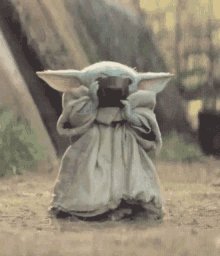 Baby Yoda Drink GIF
