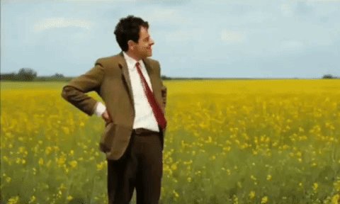 mr bean waiting GIF