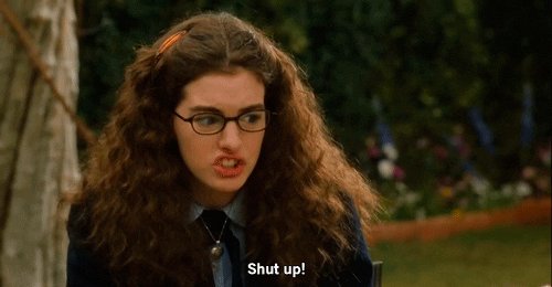 anne hathaway shut up GIF