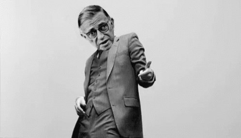 Jean Paul Sartre Air Guitar GIF