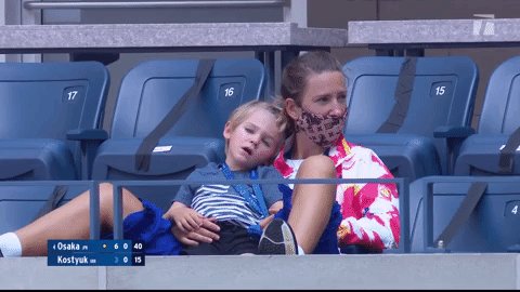 .@vika7 supporting @naomiosaka? Cute.
Vika supporting Naomi while cuddling with little Leo? Cutest. 😍
#USOpen https://t.co/XPRV6aGUcy