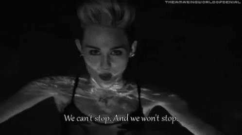 Miley Cyrus can't stop won't stop gif