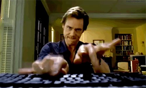 jim carrey typing GIF