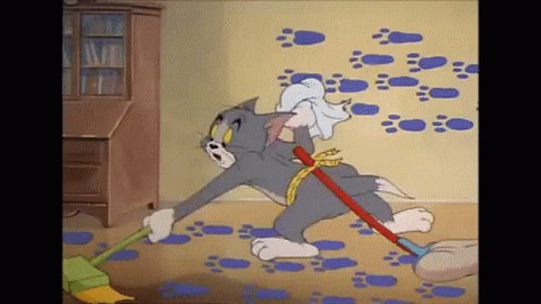 Tom And Jerry Cleaning GIF