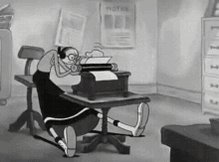 Olive Oyl Typewriter GIF