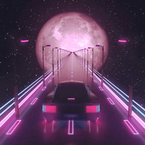 80s driving GIF