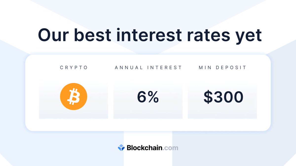 Take advantage of our best interest rates yet. π°
Transfer #crypto + earn up to 12% annual interest right in your https://t.co/0DZyULavbV Wallet. Don't wait another minute: https://t.co/W9lucZXQlI https://t.co/XxWNtBkwOq