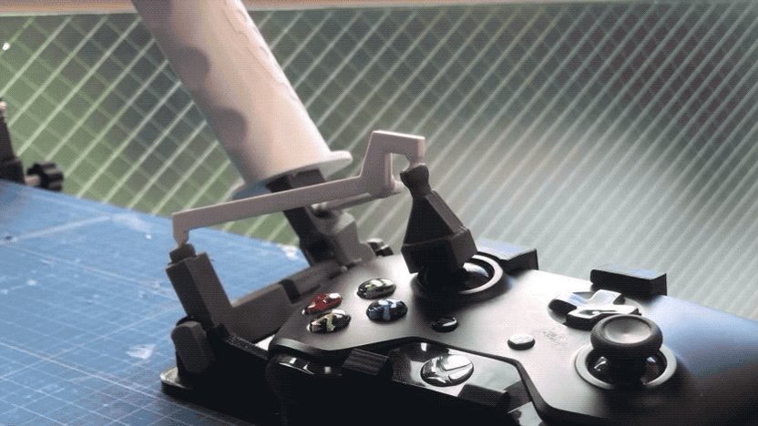 Turn your Xbox One controller into a throttle-and-stick setup with these 3D-printed parts