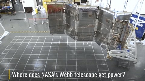 Engineers test the Webb telescope's solar array by hanging i