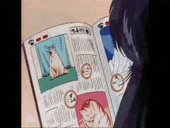 Gif of Madoka Ayukawa reading.