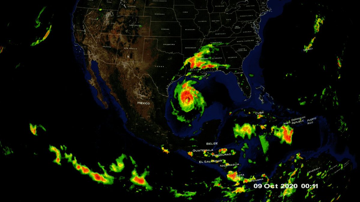 Gif of Hurricane Delta in 3D, recreated based on satellite d