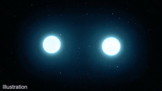 Light bursts from the collision of two neutron stars.