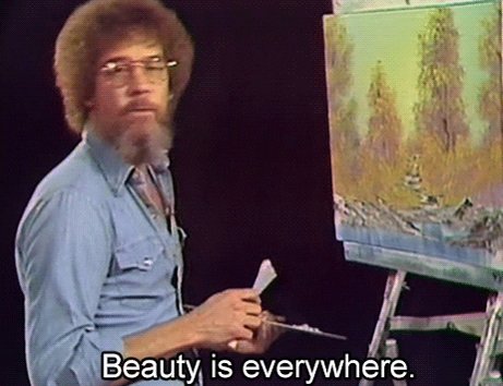 Brb painting happy little trees in memory of Bob Ross\s birthday.   