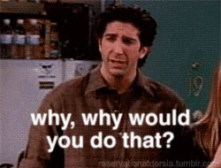 why would you do that friends tv GIF