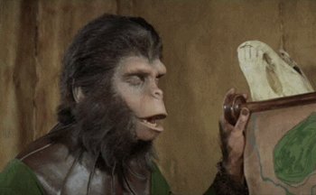 planet of the apes eye roll GIF