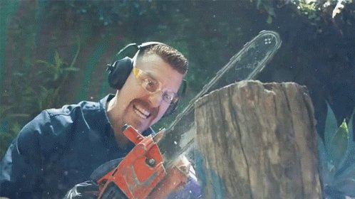 Chainsaw Wood Cutting GIF