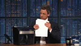 Papershredder Seth Meyers GIF