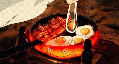 Calcifer Breakfast GIF