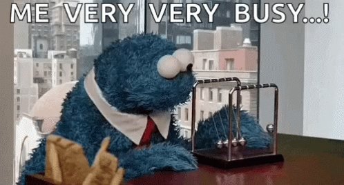 Cookie Monster Very Busy GIF