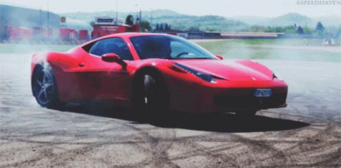 Ferrari458Italia Drifting Burnout GIF