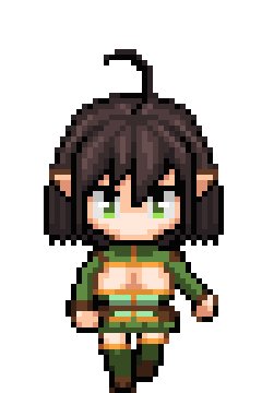 婀武 Abu 正面歩きのドット絵できた まだまだ改変の必要ありそう 横向きと後ろ向きの制作が先だけど