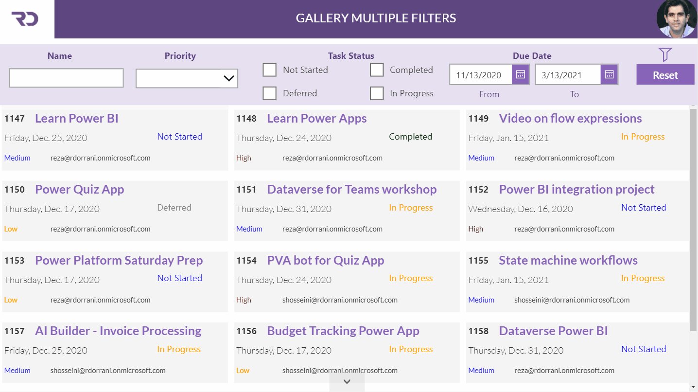 Reza Dorrani Step By Step Tutorial On How To Add Multiple Filters To Galleries In Power Apps Watch Here T Co Oj4f5fjuva Features Search And Filter Function Single Multi Select Combo Box
