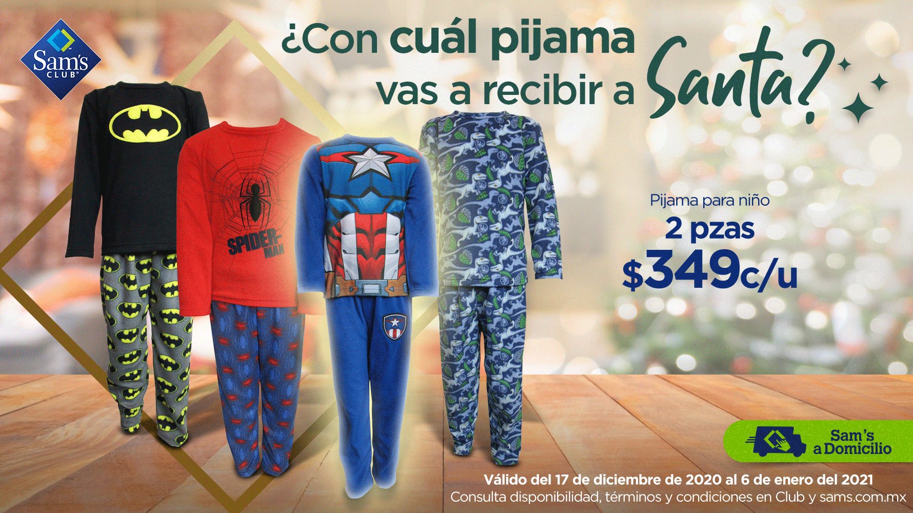 unidad Fanático Administración Sam's Club México on Twitter: "Estrena tu mejor pijama para recibir a Santa  Claus como todo un superhéroe. Te esperamos en tu Club favorito o compra en  línea 👉 https://t.co/kHVbReIb6Z y recibe