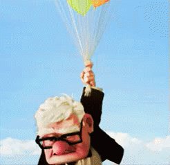 カールじいさん Up Float Balloon Pixar GIF