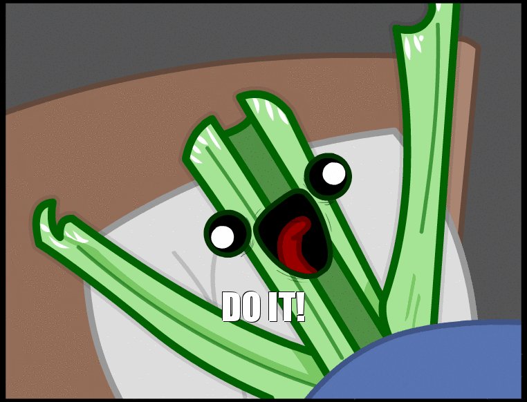 A stalk of celery in bed (?...