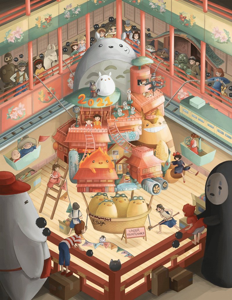 Studio Ghibli FanArt por Vivian Wong  