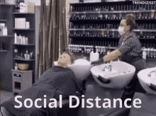 Social Distance Hair Cut GIF