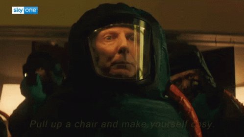 Pull Up AChair And MAke Youself Cosy Mask GIF
