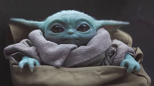 Baby Yoda waves goodbye.