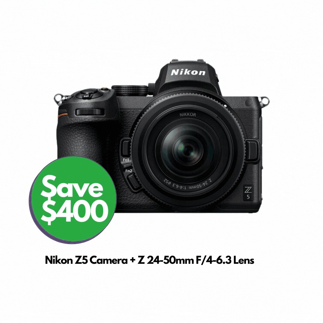 Save $400 Off Nikon Z5 Camera + Z 24-50mm F/4-6.3 Lens.
Great full-frame mirrorless kit with a great lens to start with.
Buy Now! https://t.co/a3IagmUaLm
@Nikon_Australia #nikon #camera #photography #Sales #Promo #discount #videographer https://t.co/Fu1w9uWMf1