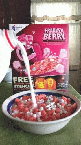 Franken Berry Cereal GIF